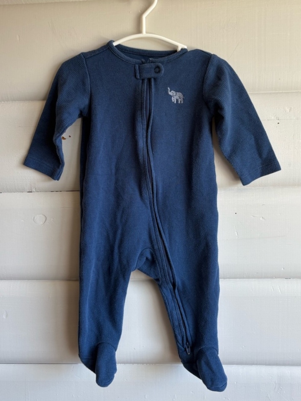 3/$25 Carter’s 6-9M Double Zip Footed Sleeper Blue Elephant